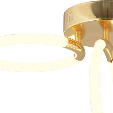 Honos 3'lü Gold 40 Watt Ledli Modern Koridor, Yatak Odası Salon Plafonyer Led Avize
