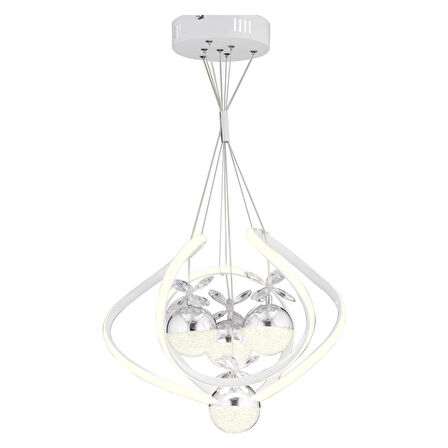 Balca 4'lü Beyaz Krom Ledi Modern Oturma Odası, Koridor, Salon Led Avize 