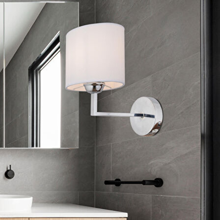Apliqa Zadie Metal Modern Banyo - Yatak Odası Duvar - Yatak Başı Krom Aplik 