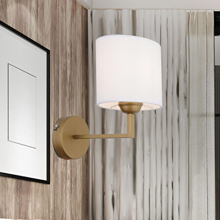 Apliqa Zadie Metal Modern Banyo - Yatak Odası Duvar - Yatak Başı Beyaz Aplik 