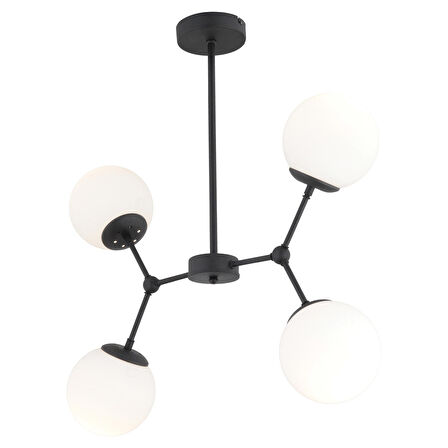 Moldovit 4lü Siyah Beyaz Camlı Modern Koridor Yatak Odası Salon Avize