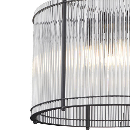 Coswell 8'Li 50'lik Siyah Kristalli Taşlı Modern Tasarım Kristal Salon Avize