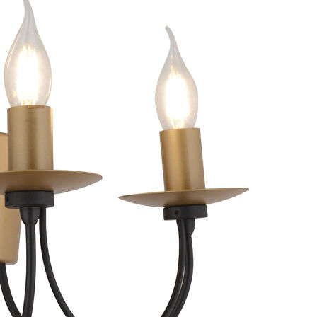 Apliqa Joyce Metal Modern İç Mekan Yatak Başı Siyah Aplik 