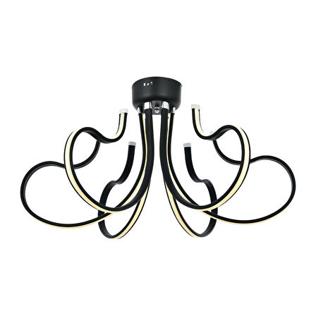 Budin 6'Lı Siyah 72 Watt Sarkıt Ledli Modern Mutfak Banyo Led Salon Plafonyer Avize