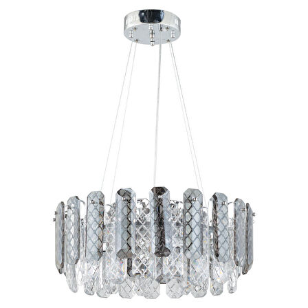 West 50'lik Krom Kristalli Taşlı Modern Tasarım Kristal Salon Avize