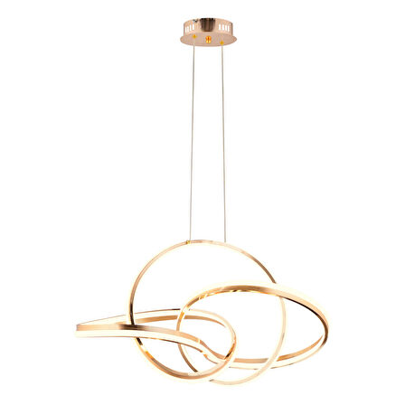 Pireal Tekli Gold Ledli Modern Koridor, Yatak Odası Salon Sarkıt Led Avize