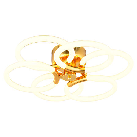 Riga 144 Watt 4000K Gold Plafoyer Modern Mutfak Banyo Salon Led Avize