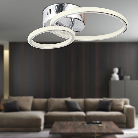 Beta 2'li 4000K Krom Plafoyer Modern Mutfak Banyo Salon Led Avize