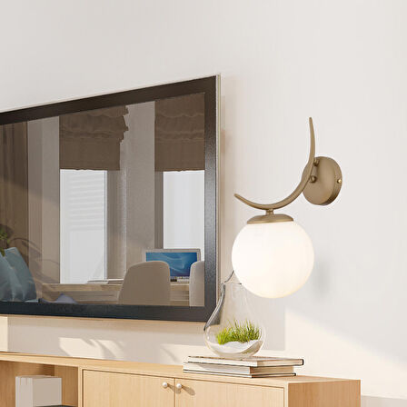 Apliqa Germaine Cam Modern İç Mekan Yatak Başı Beyaz Aplik 