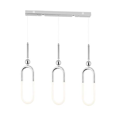 Thisted 3'lü Sıralı 45 Watt Krom Ledli Modern Koridor, Yatak Odası Salon Sarkıt Led Avize