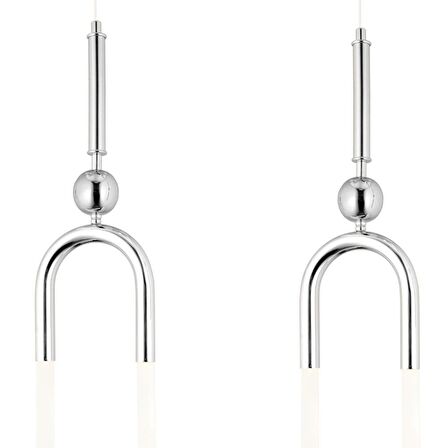 Thisted 3'lü Sıralı 45 Watt Krom Ledli Modern Koridor, Yatak Odası Salon Sarkıt Led Avize