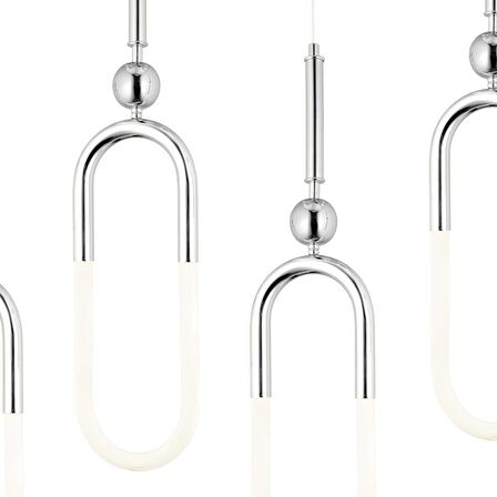 Thisted 5'li Sıralı Krom Ledli Modern Koridor, Yatak Odası Salon Sarkıt Led Avize