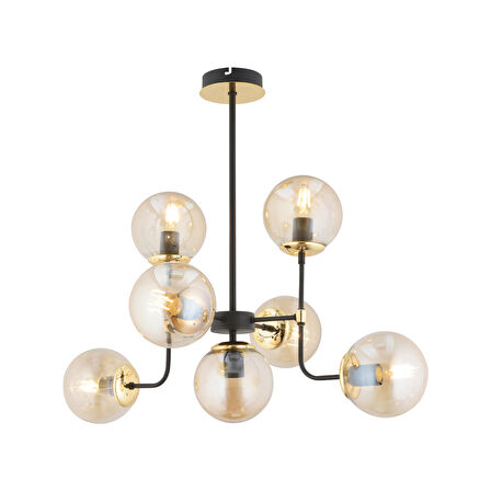 Ece 6'lı Siyah Gold Modern Plafonyer Genç Odası Yatak Odası Salon Avize