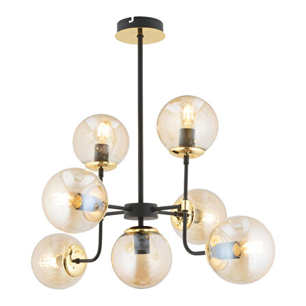 Ece 6'lı Siyah Gold Modern Plafonyer Genç Odası Yatak Odası Salon Avize