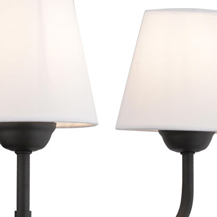 Apliqa Elinor Metal Modern Koridor Yatak Başı Beyaz - Siyah 3'lü Aplik 
