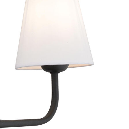 Apliqa Elinor Metal Modern Koridor Yatak Başı Beyaz - Siyah 2'li Aplik 