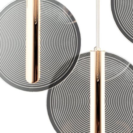 Dustin 6'lı Yuvarlak 3 Renk 80 Watt Gold Kristal Ledli Modern Oturma Odası Salon Sarkıt Avize