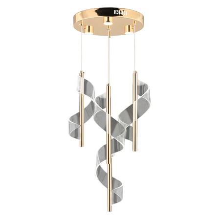 Jadon 4'lü Yuvarlak 3 Renkli 35 Watt Gold Kristal Ledli Modern Oturma Odası Salon Sarkıt Avize