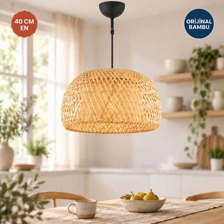 Briella Tekli Rattan Modern Tasarım Oturma Odası Avize