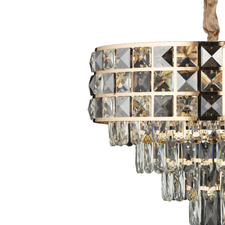Orrel 8'li Gold Kristal Taşlı Modern Oturma Odası Salon Sarkıt Avize