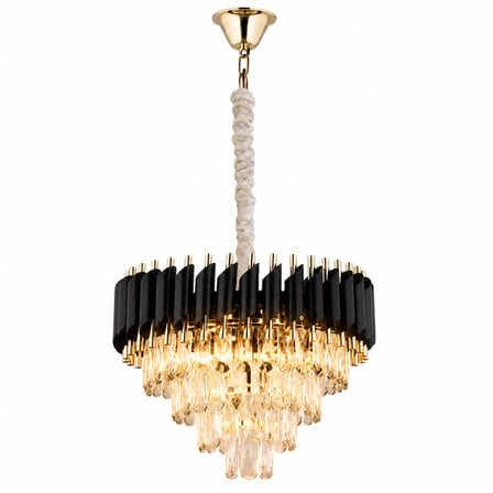 Mikula 45'lik Yuvarlak Gold Kristal Taşlı Modern Oturma Odası Salon Sarkıt Avize ( Ürün zincirlidir )