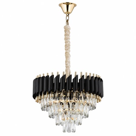 Mikula 45'lik Yuvarlak Gold Kristal Taşlı Modern Oturma Odası Salon Sarkıt Avize ( Ürün zincirlidir )