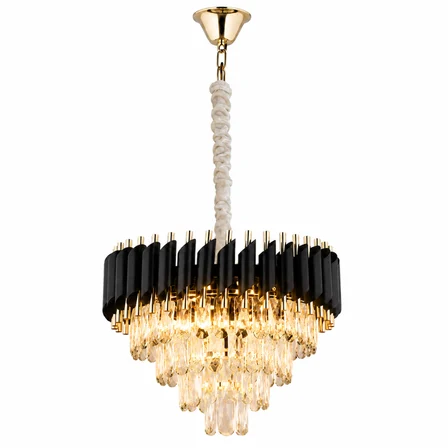 Mikula 45'lik Yuvarlak Gold Kristal Taşlı Modern Oturma Odası Salon Sarkıt Avize ( Ürün zincirlidir )