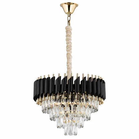 Mikula 45'lik Yuvarlak Gold Kristal Taşlı Modern Oturma Odası Salon Sarkıt Avize ( Ürün zincirlidir )