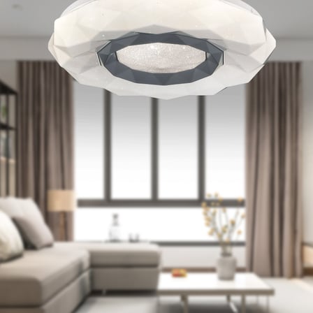 Paris Tekli Beyaz 3 Renkli 37 Watt Ledli Modern Oturma Odası, Koridor, Salon Led Avize 40 cm