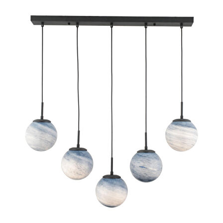 EFSER 5Lİ SIRALI AVİZE Modern Oturma Odası Salon Sarkıt Avize