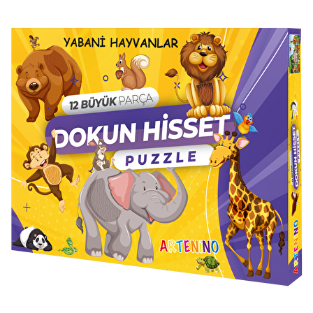 Artenino Yabani Hayvanları 12 Büyük Parça Dokun Hisset Puzzle