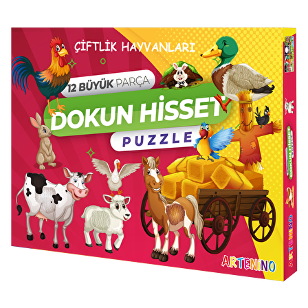 Artenino Çiftlik Hayvanları 12 Büyük Parça Dokun Hisset Puzzle