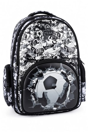 Futbol Anaokulu Sırt Çantası Football Temalı 33x28x13 cm Çocuk Okul Öncesi Kreş Günlük Çantası