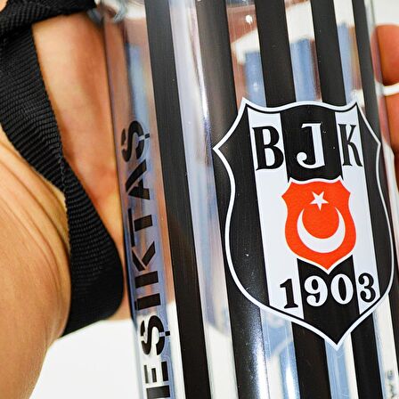 Beşiktaş Çubuk Desenli Plastik Matara 500 ml Siyah (24391)