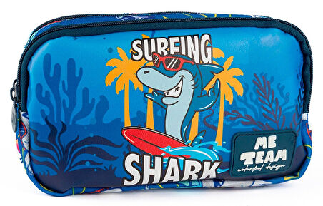 Me Team İki Bölmeli Shark/Köpekbalığı Baskılı Erkek Çocuk Kalem Çantası - 25188