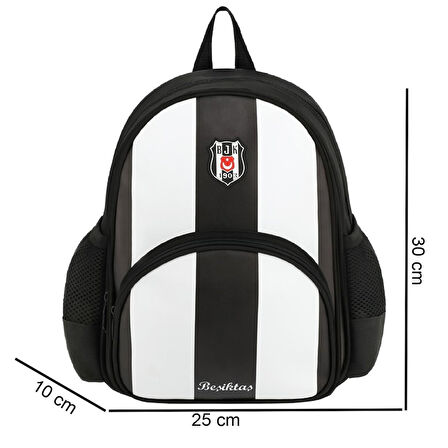 Beşiktaş 2 Bölmeli Çubuklu Suni Deri Anaokulu Okul Sırt Çantası (25357)