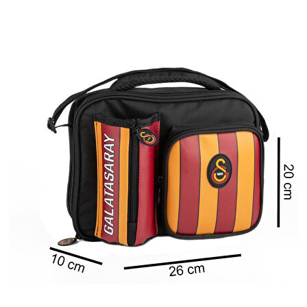 Galatasaray 2 Bölmeli Çubuklu Suni Deri Beslenme Çantası (25558)