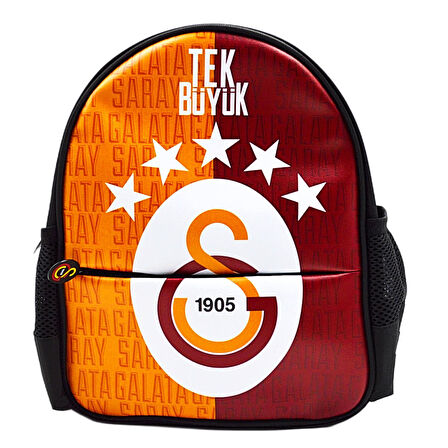 Galatasaray 2 Bölmeli 5 Yıldızlı Tek Büyük Suni Deri Anaokulu Sırt Çantası (25684)