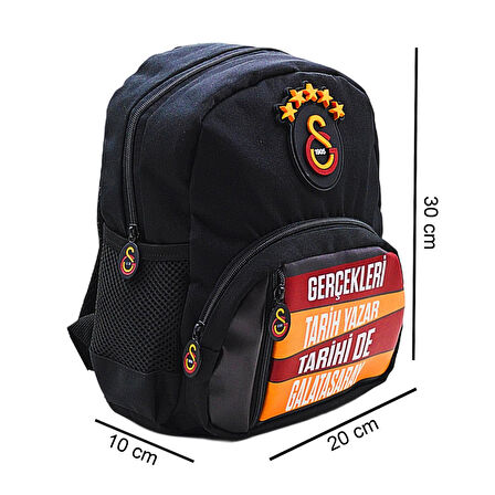Galatasaray 3 Bölmeli 5 Yıldızlı Gerçekleri Tarih Yazar Suni Deri Yüzey Anaokulu Çantası (25688)