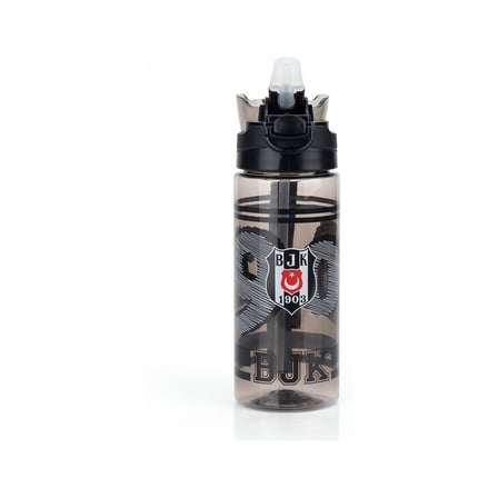 Beşiktaş Lisanslı 500ML Pipetli Kilitli Kapaklı Siyah Matara 26369