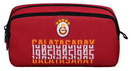 Galatasaray İki Gözlü Erkek Çocuk Galatasaray 1905 Baskılı Kırmızı Okul Kalem Çantası/Kalemlik - 26526
