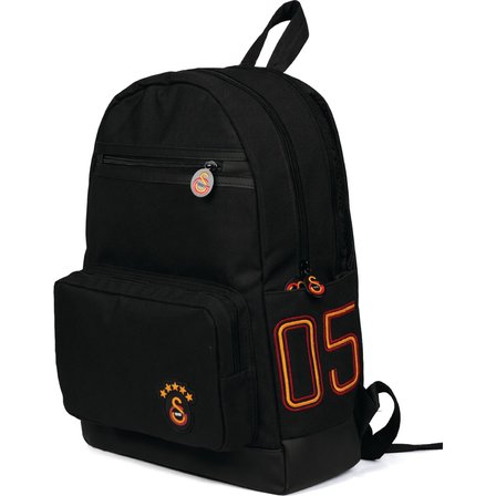 Galatasaray 1905 Laptop Bölmeli Siyah Sırt Çantası Su İtici Suni Deri Detaylı