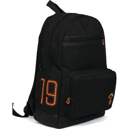 Galatasaray 1905 Laptop Bölmeli Siyah Sırt Çantası Su İtici Suni Deri Detaylı