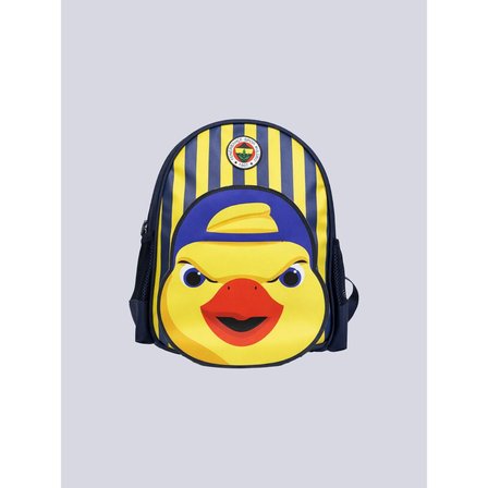 Fenerbahçe Anaokulu Sırt Çantası Sarı Lacivert Çizgili Figürlü Çocuk Çantası