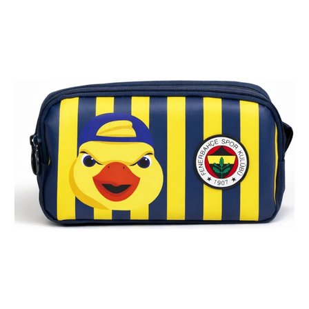 Fenerbahçe Çift Bölmeli Kalem Kutusu Sarı-Lacivert Kanarya Figürlü Polyester 22.5x12.5x6.5 cm
