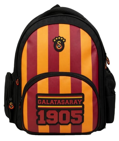 Galatasaray Üç Bölmeli Erkek Çocuk Galatasaray Baskılı Sarı - Kırmızı - Siyah Okul Sırt Çantası - 26925