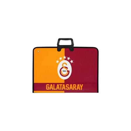 Galatasaray Lisanslı Parçalı Amblem Baskılı Proje Çantası - Askılı Fermuarlı Resim Çantası 35X50 cm