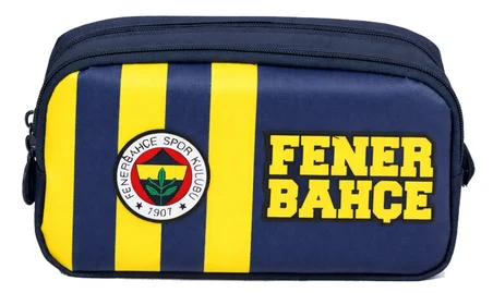 Fenerbahçe İki Gözlü Erkek Çocuk Fenerbahçe Baskılı Mavi - Sarı Okul Kalem Çantası/Kalemlik - 70016