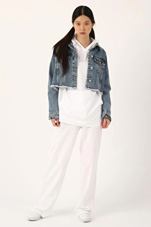 Mavi-Crop Denim Ceket