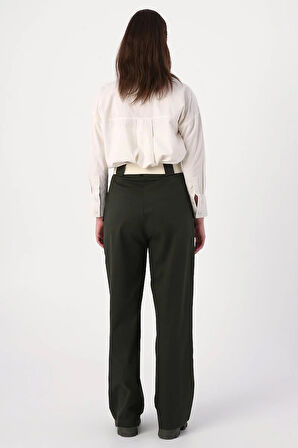 Haki-Palaska Kemerli Cepli Bol Paça Pantolon